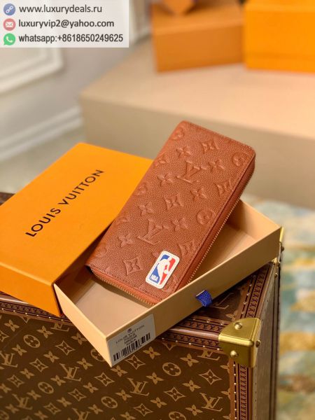 Replica Louis Vuitton LV x NBA Zippy M80548 Caramel Color Leather Wallets