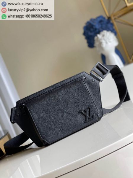 Replica Louis Vuitton LV Slingbag M57081 Black Leather Shoulder Bags