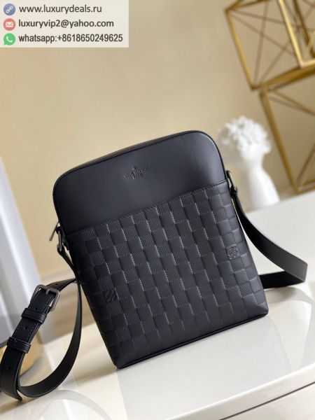 Replica Louis Vuitton LV District Pochette Crossbody N23355 Black Leather Shoulder Bags
