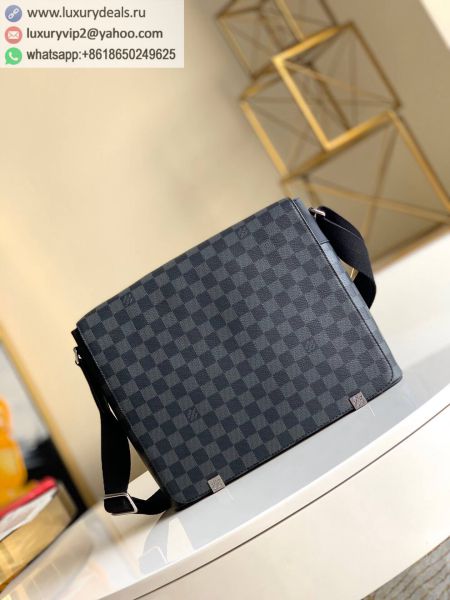 Replica Louis Vuitton LV District MM Messenger N41029 Black PVC Shoulder Bags