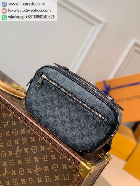 Replica Louis Vuitton LV Ambler N41289 Black PVC Fanny Packs