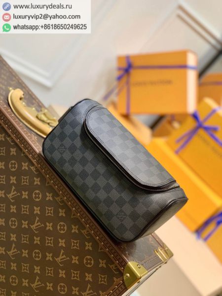 Replica Louis Vuitton LV Toiletry pouch N47625 Black PVC Makeup Bags