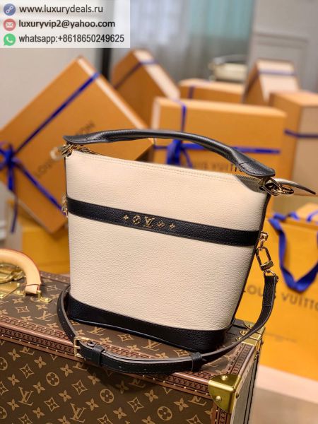 Replica Louis Vuitton LV Cruiser Bucket Bags M57813 Beige Leather Tote Bags