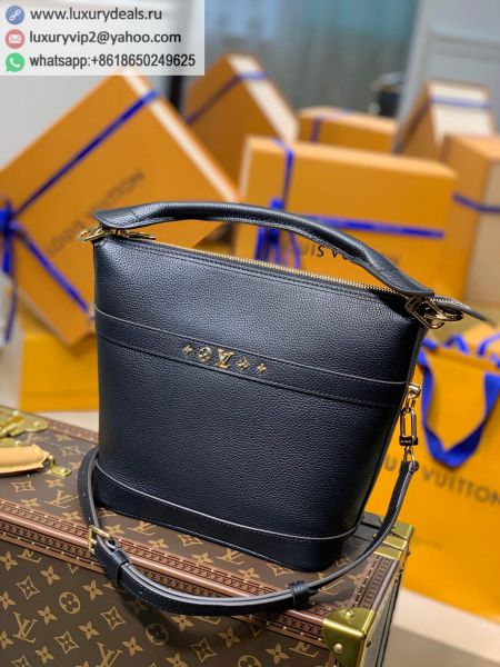 Replica Louis Vuitton LV Cruiser Bucket Bags M57934 Black Leather Tote Bags