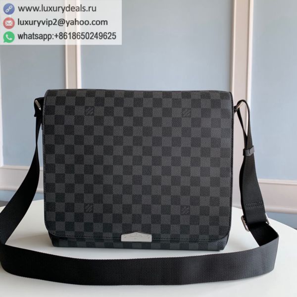 Replica Louis Vuitton LV District MM Messenger N40350 Black PVC Shoulder Bags