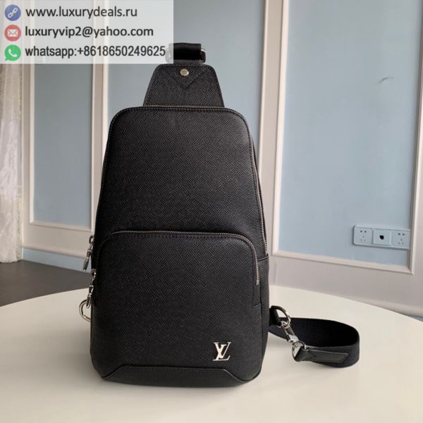 Replica Louis Vuitton LV Avenue Sling Bag M30443 Black Leather Fanny Packs