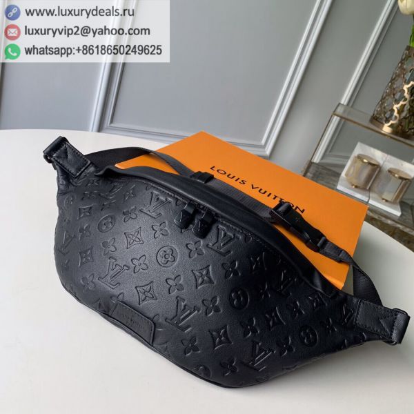 Replica Louis Vuitton LV Discovery Bumbag M44388 Black Leather Fanny Packs