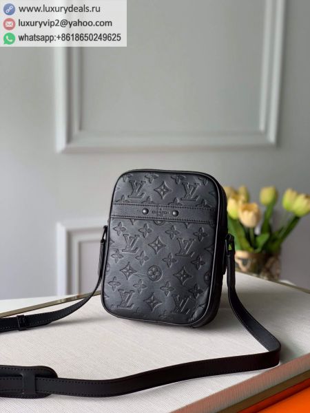 Replica Louis Vuitton LV Danube Slim Camera Bags M44972 Black Leather Shoulder Bags