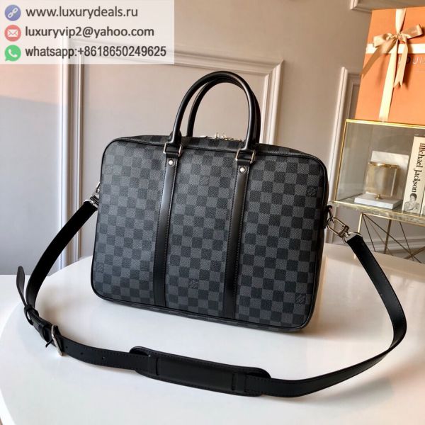 Replica Louis Vuitton LV Porte Documents Voyage N41478 Black PVC Briefcases