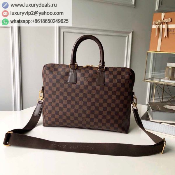 Replica Louis Vuitton LV Porte Documents Jour N42242 Coffee PVC Briefcases