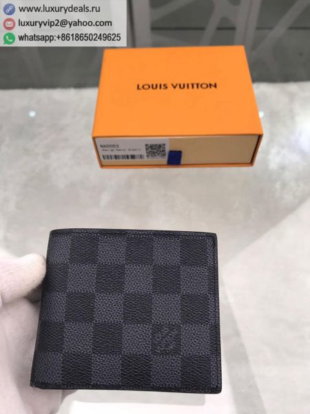 Replica Louis Vuitton LV Amerigo N60053 Black PVC Wallets