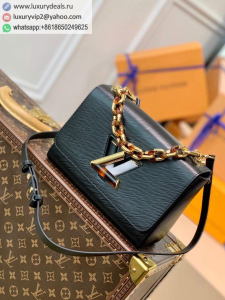 Replica Louis Vuitton LV Twist MM bag M58715 Black Epi Shoulder Bags