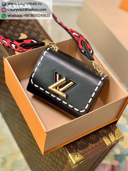 Replica Louis Vuitton LV Twist PM bag M58723 Black Epi Shoulder Bags