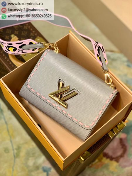 Replica Louis Vuitton LV Twist MM bag M58606 Gray Epi Shoulder Bags