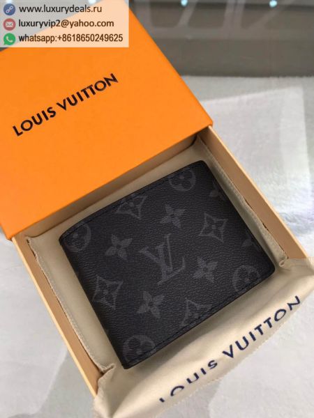 Replica Louis Vuitton LV Multiple M61695 Black Canvas Wallets