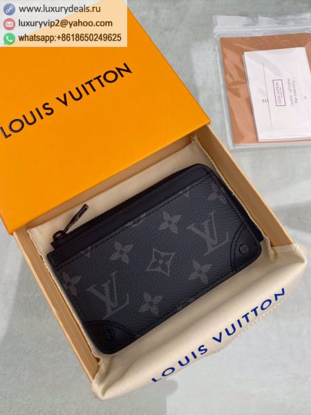 Replica Louis Vuitton LV Multi Card Holder Trunk M80556 Black PVC Card Holders