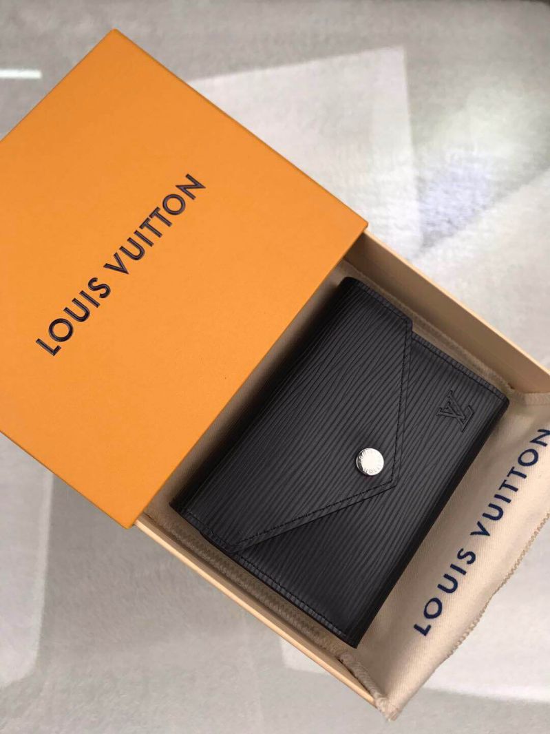 Replica Louis Vuitton LV Victorine M62173 Black Epi Wallets