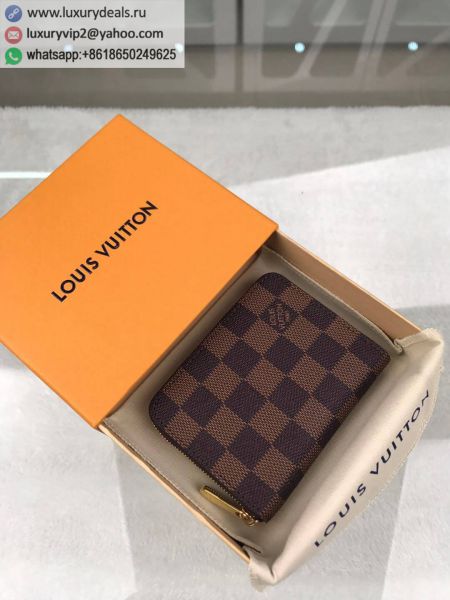 Replica Louis Vuitton LV Zippy N63070 Coffee PVC Wallets