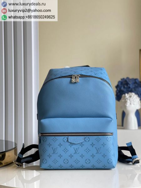 Replica Louis Vuitton LV Discovery Backpack M30747 Light Blue Leather Backpacks