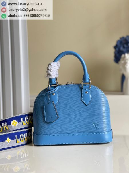 Replica Louis Vuitton LV Alma BB M57426 Blue Epi Tote Bags