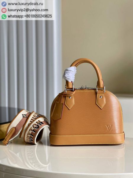 Replica Louis Vuitton LV Alma BB M57540 Caramel Color Epi Tote Bags