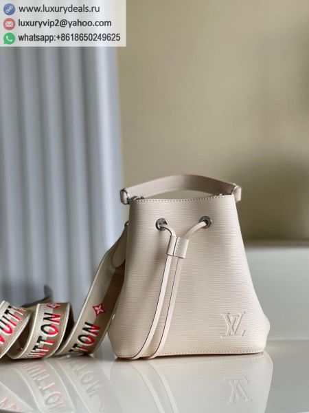 Replica Louis Vuitton LV NeoNoe BB Bucket Bags M57693 White Epi Tote Bags