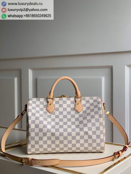 Replica Louis Vuitton LV Speedy 30 M41373 White PVC Tote Bags