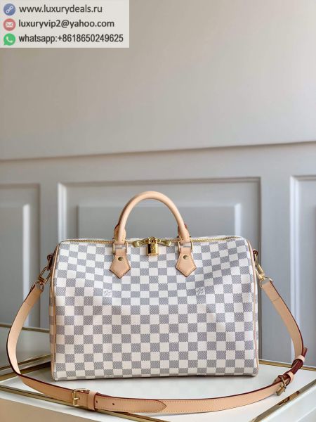 Replica Louis Vuitton LV Speedy 35 N41372 White PVC Tote Bags