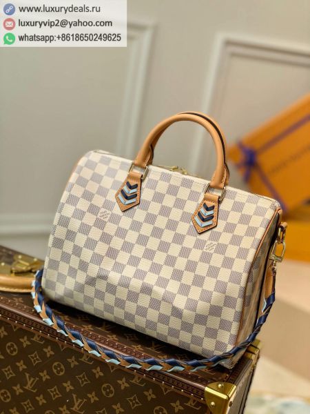 Replica Louis Vuitton LV Speedy Bandouliere 30 N50054 White PVC Tote Bags