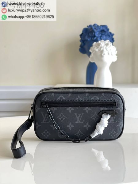 Replica Louis Vuitton LV Virgil Abhol Chain M44458 Black PVC Clutch Bags