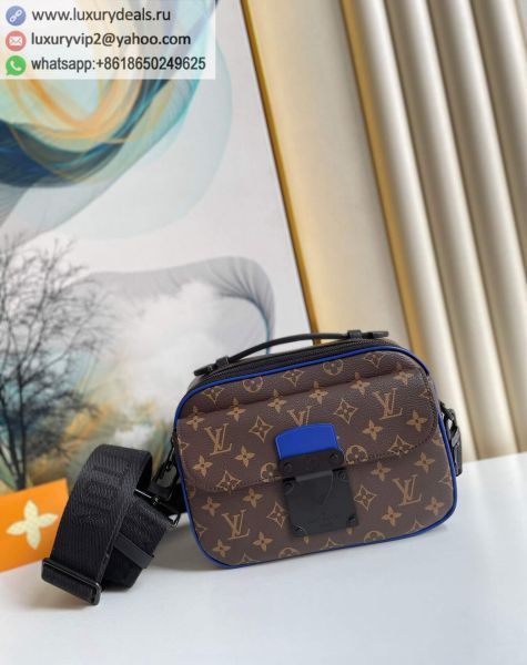 Replica Louis Vuitton LV S Lock Messenger M45863 Blue Monogram Shoulder Bags
