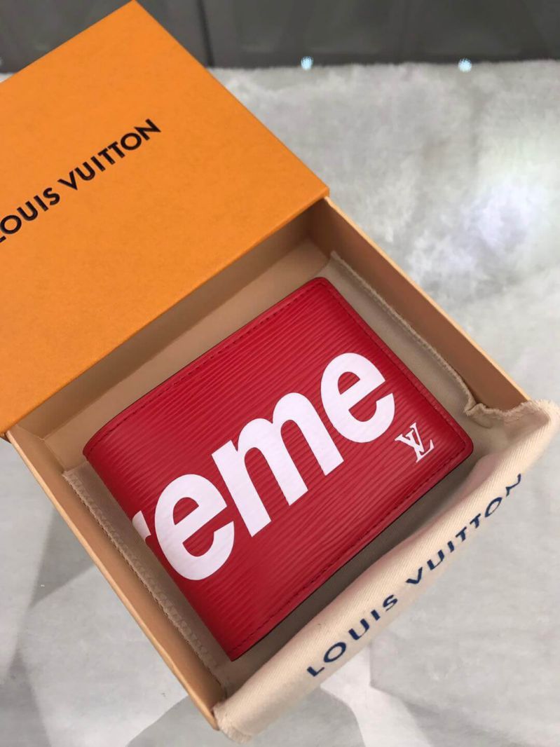 Replica Louis Vuitton LV x Supreme M60339 Red Epi Wallets