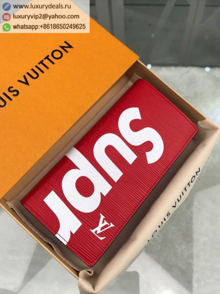 Replica Louis Vuitton LV x Supreme M61817 Red Epi Wallets
