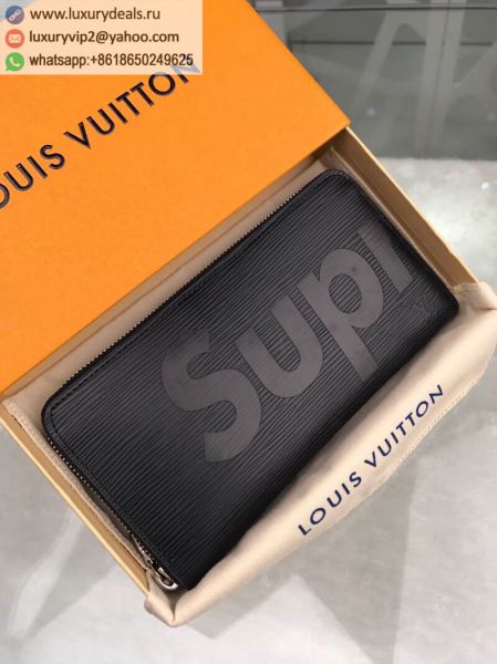 Replica Louis Vuitton LV x Supreme M60072 Black Epi Wallets