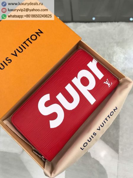 Replica Louis Vuitton LV x Supreme M60305 Red Epi Wallets