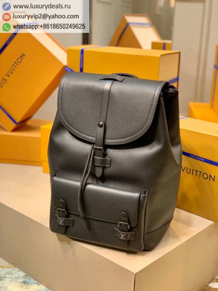Replica Louis Vuitton LV Christopher Slim M58644 Black Leather Backpacks