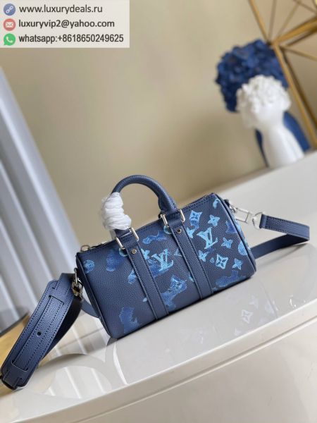 Replica Louis Vuitton LV Keepall XS Crossbody M57844 Blue Leather Tote Bags