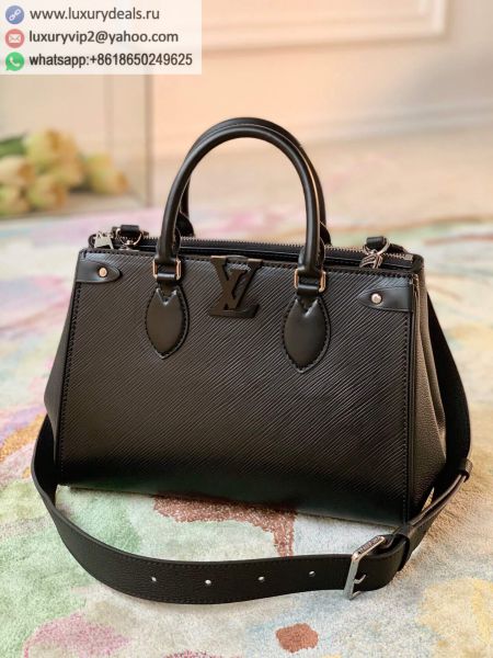 Replica Louis Vuitton LV Grenelle PM Tote Bag M57680 Black Epi Tote Bags