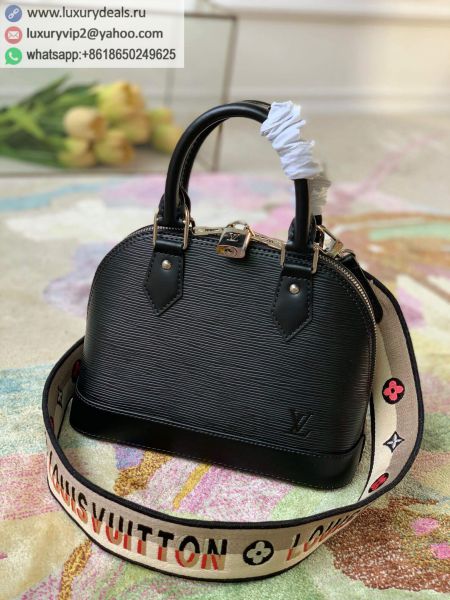 Replica Louis Vuitton LV Alma BB M59217 Black Epi Tote Bags