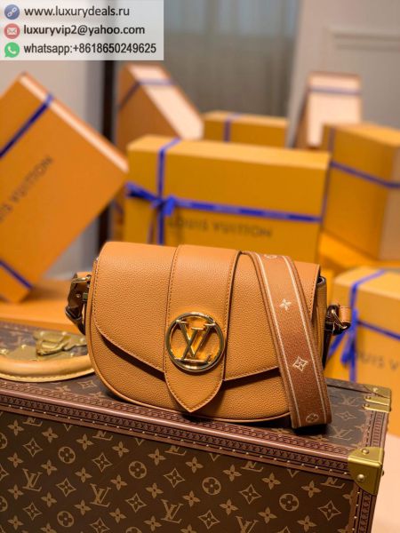 Replica Louis Vuitton LV Pont 9 Soft M58729 Yellow Leather Shoulder Bags