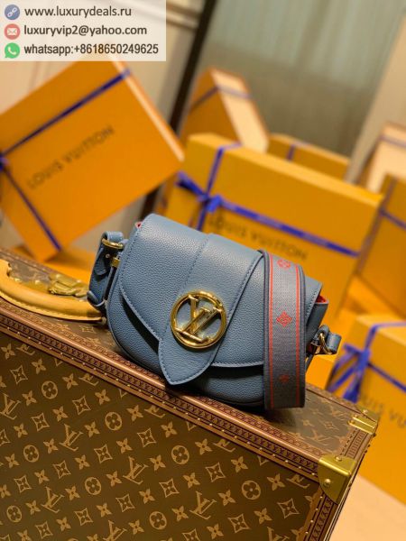 Replica Louis Vuitton LV Pont 9 Soft M58964 Blue Leather Shoulder Bags