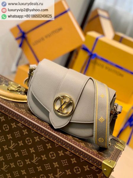 Replica Louis Vuitton LV Pont 9 Soft PM M58728 Gray Leather Shoulder Bags