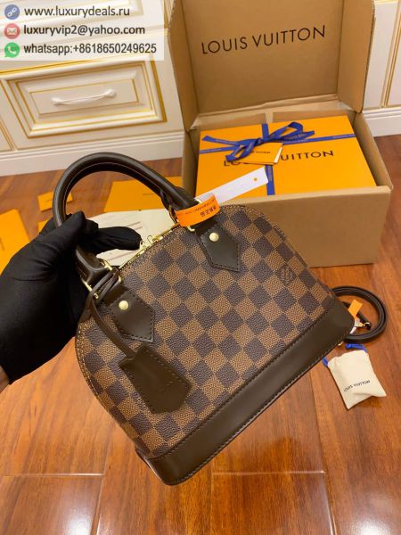 Replica Louis Vuitton LV Alma BB N41221 Coffee Canvas Tote Bags