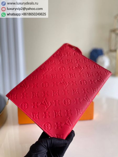 Replica Louis Vuitton LV Pochette Toilette 26 M45666 Red Leather Clutch Bags