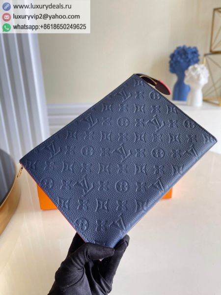 Replica Louis Vuitton LV Pochette Toilette 26 M45665 Navy Leather Clutch Bags