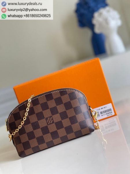 Replica Louis Vuitton LV Cosmetic Pouch N47516 Coffee PVC Makeup Bags