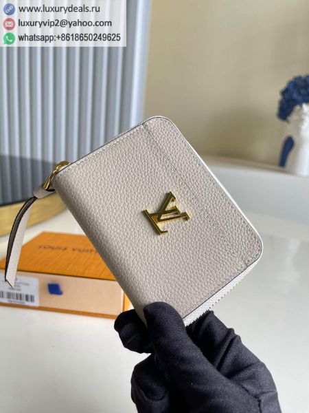 Replica Louis Vuitton LV Lockme Zippy coin purse M80100 Apricot Leather Wallets