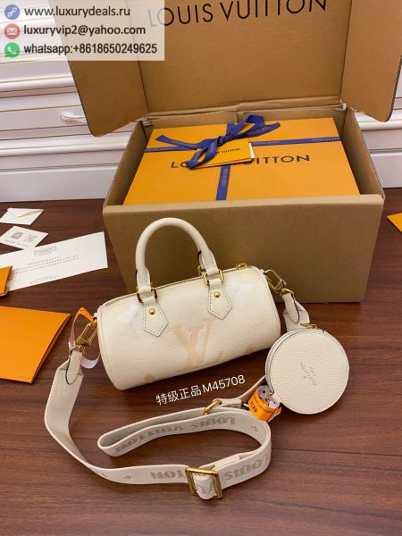 Replica LV Papillon bb Crossbody M45708 Light Apricot Leather Tote Bags