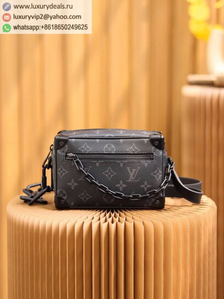 Replica Louis Vuitton LV Mini SOFT TRUNK Chain M44735 Black PVC Shoulder Bags