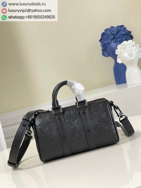 Replica Louis Vuitton LV Keepall XS Crossbody M57960 Black Leather Tote Bags